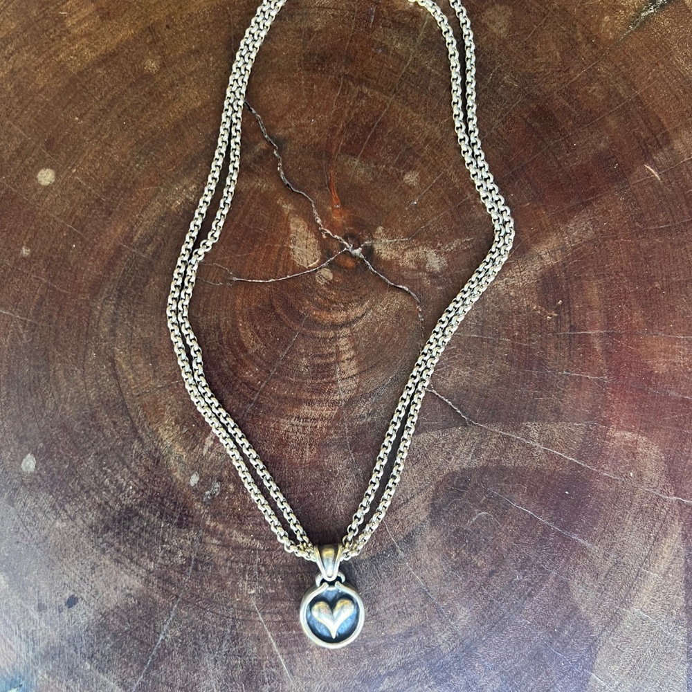 Choker Necklace With A Heart Pendant - (8" when clasped) - Picture 15 of 15
